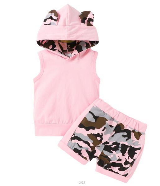 0-24m baby girls two-piece clothes set pink camouflage printed pattern hooded + shorts clothing sets, White
0-24m baby girls two-piece clothes set pink camouflage printed pattern hooded + shorts clothing sets, White
