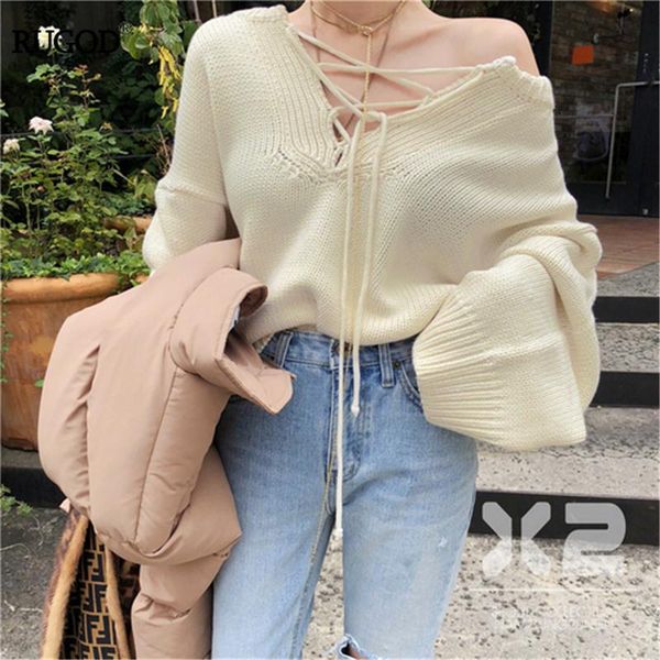 women's sweaters rugod elegant lace-up knitted sweater women fashion multi color loose pullover jumper korean lady style winter, White;black
women's sweaters rugod elegant lace-up knitted sweater women fashion multi color loose pullover jumper korean lady style winter, White;black