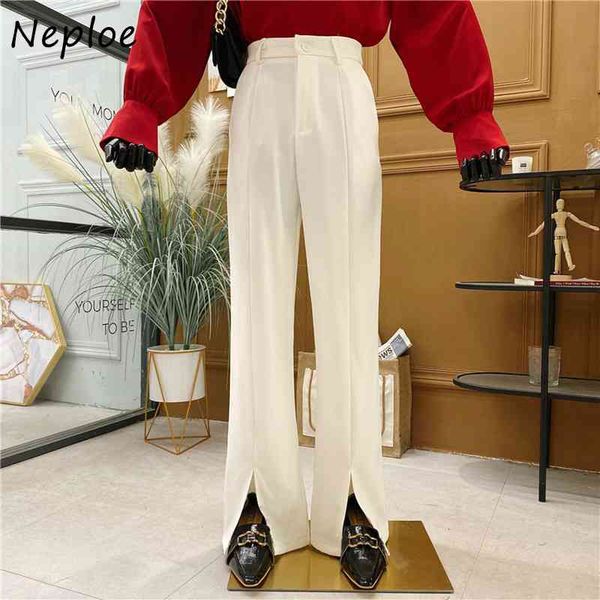 neploe high waist hip split design straight pants women work style ol solid trousers femme spring outwear pantalones 210510, Black;white
neploe high waist hip split design straight pants women work style ol solid trousers femme spring outwear pantalones 210510, Black;white