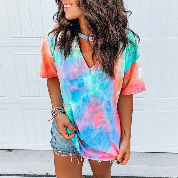 summer women v neck tie dye print short t shirt sleeve tshirt harajuku camiseta mujer tee femme streetwear 210520, White
summer women v neck tie dye print short t shirt sleeve tshirt harajuku camiseta mujer tee femme streetwear 210520, White