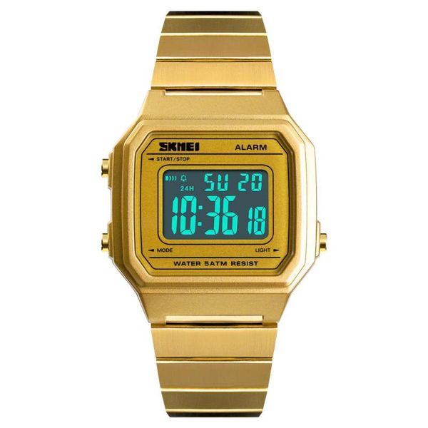 wristwatches skmei luxury women's gold digital watch led square waterproof retro wristwatch electronic ladies clock relogio 1377, Slivery;brown
wristwatches skmei luxury women's gold digital watch led square waterproof retro wristwatch electronic ladies clock relogio 1377, Slivery;brown