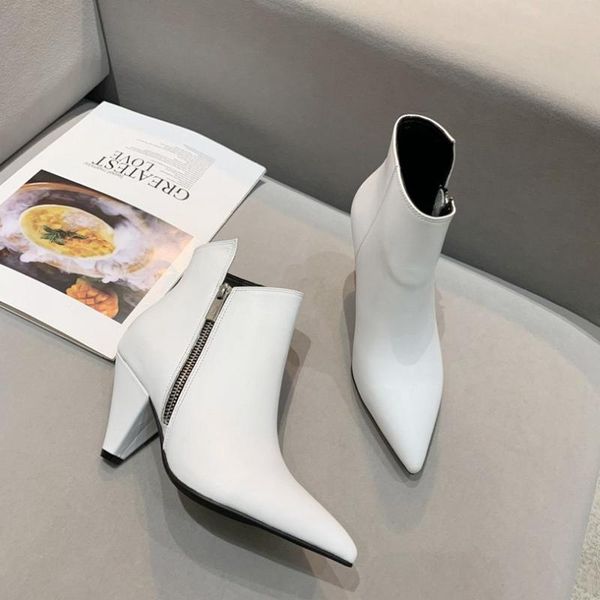 boots pointed toe zipper women high spike heel shoes genuine leather fashion white booties snakeskin embossed, Black
boots pointed toe zipper women high spike heel shoes genuine leather fashion white booties snakeskin embossed, Black