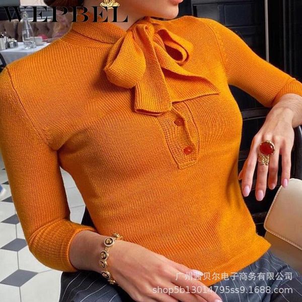 women's fashion solid color knitted sweater autumn winter casual long sleeve bandage slim-fit buttoned pullover sweaters, White;black
women's fashion solid color knitted sweater autumn winter casual long sleeve bandage slim-fit buttoned pullover sweaters, White;black