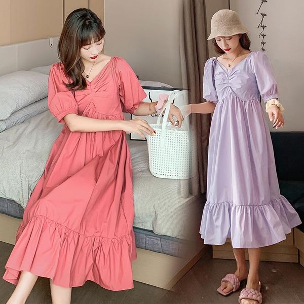maternity dresses 8721# clothes summer cotton v neck solid color short sleeve loose dress for pregnant women pregnancy, White
maternity dresses 8721# clothes summer cotton v neck solid color short sleeve loose dress for pregnant women pregnancy, White