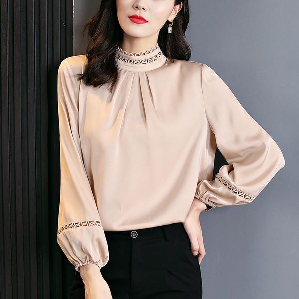 natural real silk women's solid shirt elegant stand collar hollow out long lantern sleeve blouses office lady satin blouse & shirts, White
natural real silk women's solid shirt elegant stand collar hollow out long lantern sleeve blouses office lady satin blouse & shirts, White