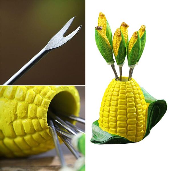 forks 1 set resin stainless steel corn shape design fruit picks stick for dessert cakes home party (yellow)
forks 1 set resin stainless steel corn shape design fruit picks stick for dessert cakes home party (yellow)
