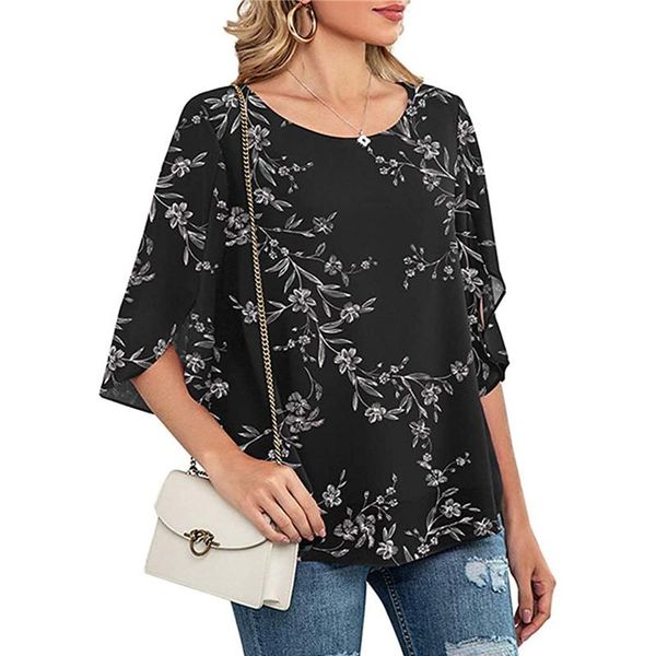 women's t-shirt flower print women shirts t-shirts 3/4 sleeve summer streetwear tee loose casual round-neck 2xl female chiffon, White
women's t-shirt flower print women shirts t-shirts 3/4 sleeve summer streetwear tee loose casual round-neck 2xl female chiffon, White