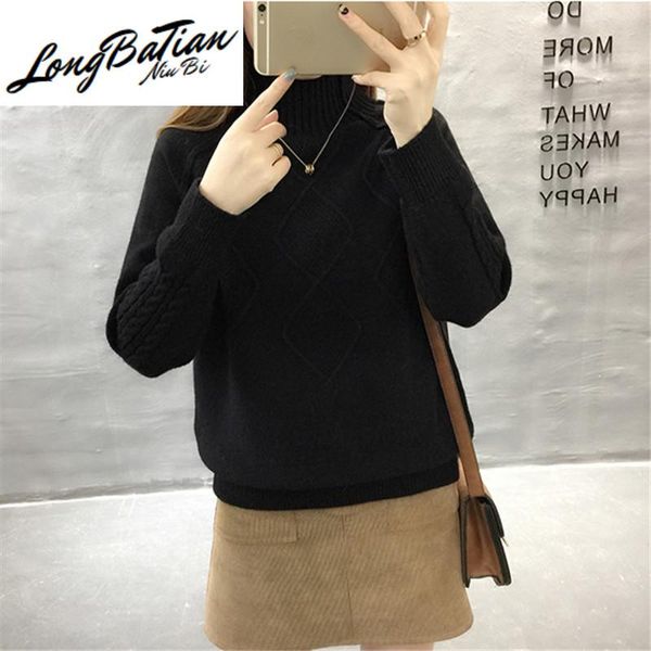 women's sweaters autumn winter knitted turtleneck sweater women loose casual soft long sleeve jumper ladies solid elasticity pullover, White;black
women's sweaters autumn winter knitted turtleneck sweater women loose casual soft long sleeve jumper ladies solid elasticity pullover, White;black