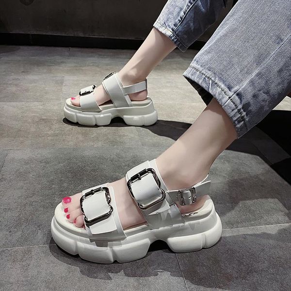 sandals simple solid color fashion ladies roman summer casual thick-soled metal decorative wedge comfortable., Black
sandals simple solid color fashion ladies roman summer casual thick-soled metal decorative wedge comfortable., Black