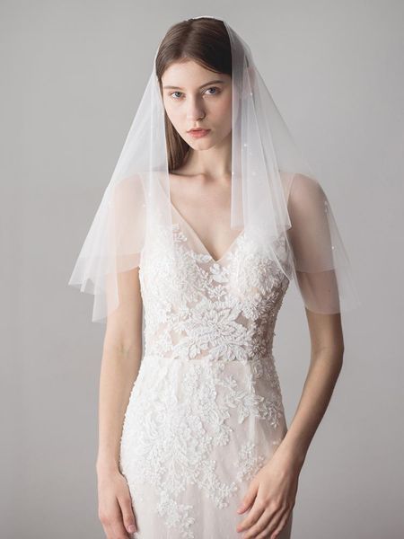bridal veils 2021 short two layers wedding veil simple mantilla accessories veu de noiva ee614, Black
bridal veils 2021 short two layers wedding veil simple mantilla accessories veu de noiva ee614, Black