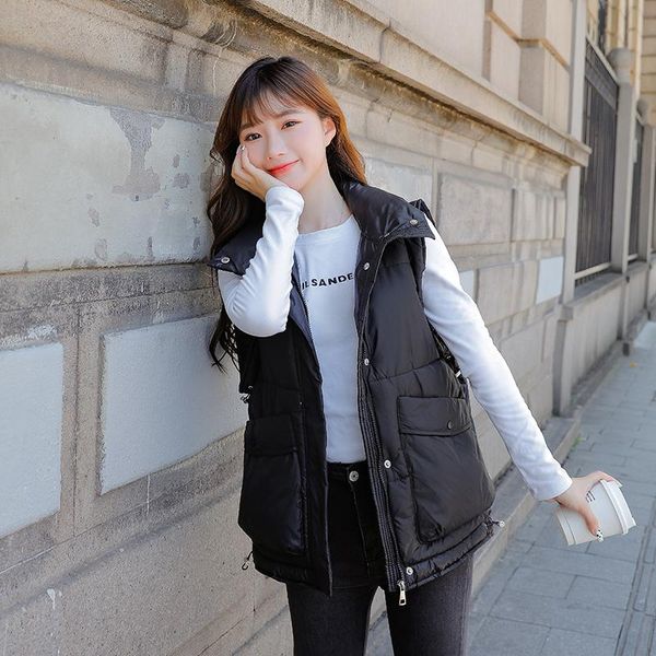 women's vests women winter zipper cotton vest jacket turn down collar casual padded waistcoat outwear solid female warm sleeveless, Black;white
women's vests women winter zipper cotton vest jacket turn down collar casual padded waistcoat outwear solid female warm sleeveless, Black;white