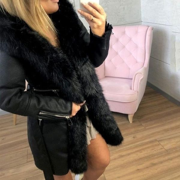 women's down & parkas faux fur hooded long jacket winter warm slim fit belt parka 2021 casaco feminino chaqueta mujer hoody fashion str, Black
women's down & parkas faux fur hooded long jacket winter warm slim fit belt parka 2021 casaco feminino chaqueta mujer hoody fashion str, Black