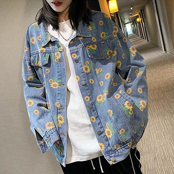 autumn cowboy jacket women vintage chrysanthemum print denim loose single breasted fashion man women's jackets, Black;brown
autumn cowboy jacket women vintage chrysanthemum print denim loose single breasted fashion man women's jackets, Black;brown