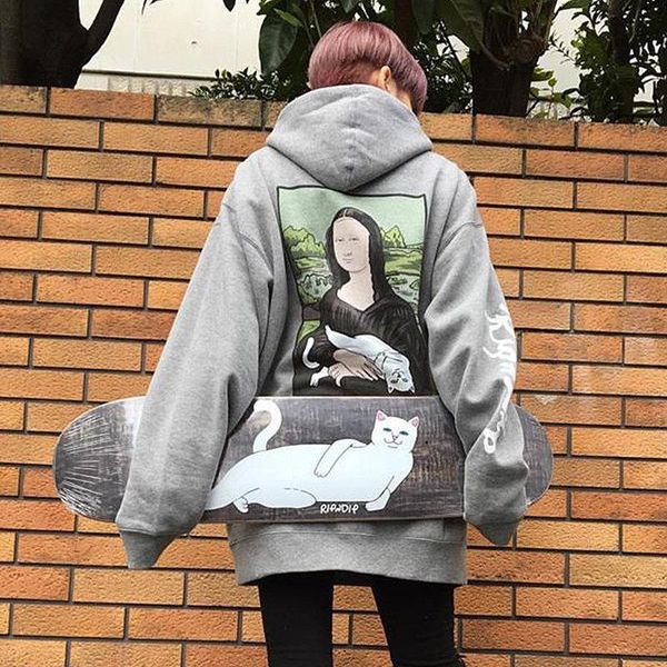 women's hoodies & sweatshirts back fun painting hip hop gray 100%cotton women oversized loose casual plus size winter fashion, Black
women's hoodies & sweatshirts back fun painting hip hop gray 100%cotton women oversized loose casual plus size winter fashion, Black