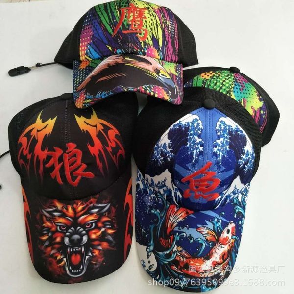 new fishing cap color painting sunshade mesh fast drying clothing gear, Blue;gray 
new fishing cap color painting sunshade mesh fast drying clothing gear, Blue;gray