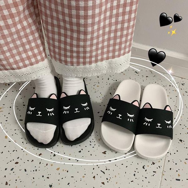 slippers cute cartoon cat summer women home indoor non slip thick soft sole flat heel bathroom slides shower ladies shoes house, Black
slippers cute cartoon cat summer women home indoor non slip thick soft sole flat heel bathroom slides shower ladies shoes house, Black