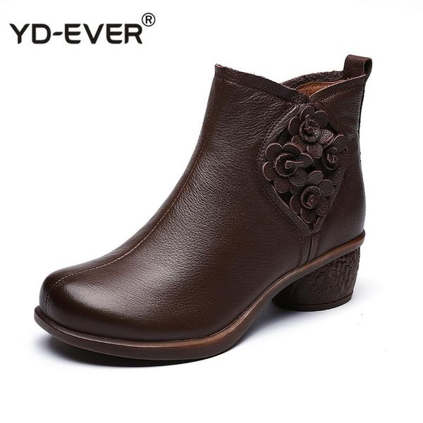 boots spring autumn women genuine leather thick heels ankle for shoes retro flower zipper short, Black
boots spring autumn women genuine leather thick heels ankle for shoes retro flower zipper short, Black