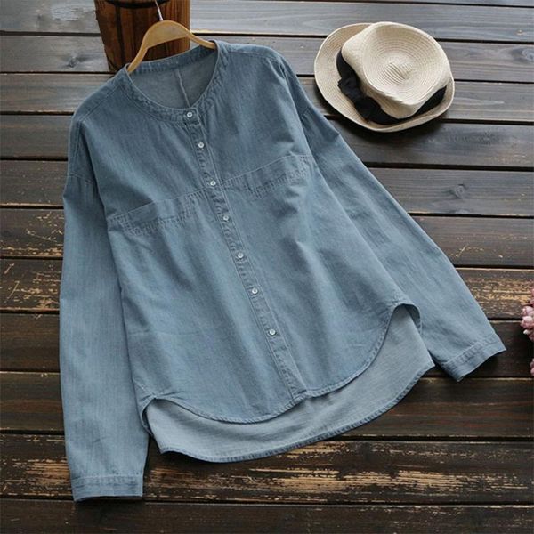 women's blouses & shirts vintage blouse ladies fashion casual solid pocket loose button long sleeve shirt women clothing, White
women's blouses & shirts vintage blouse ladies fashion casual solid pocket loose button long sleeve shirt women clothing, White