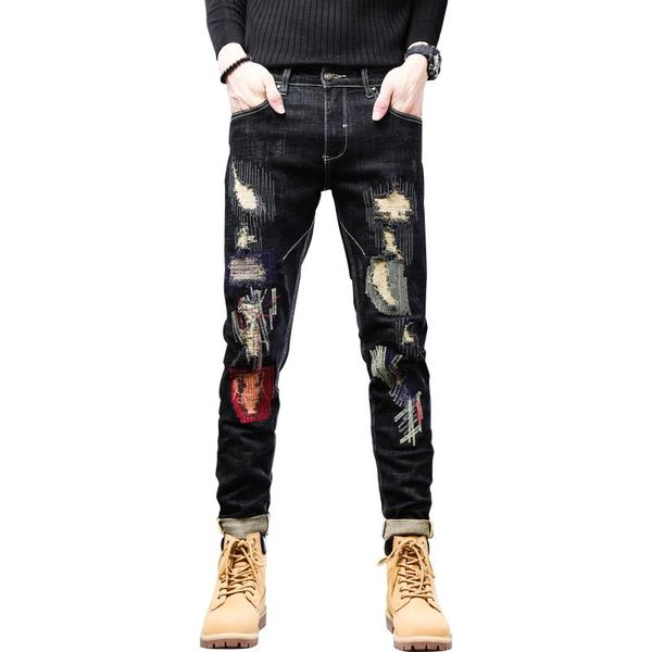 men's jeans ripped for men streetwear hip hop distressed beggar pants slim stretch blue black denim trousers original man luxury
men's jeans ripped for men streetwear hip hop distressed beggar pants slim stretch blue black denim trousers original man luxury