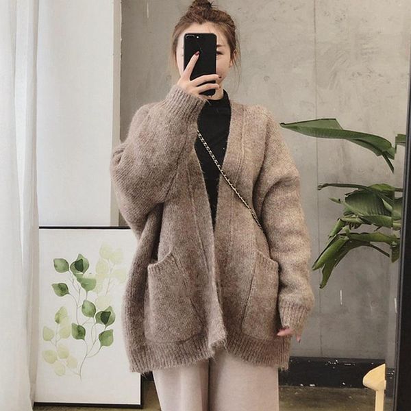 women's knits & tees 2021 ins fashion women knit cardigans oversize outwear coat sweaters, White
women's knits & tees 2021 ins fashion women knit cardigans oversize outwear coat sweaters, White