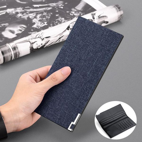 card holders canvas men's long wallet fashion holder leisure brand bag, Brown;gray
card holders canvas men's long wallet fashion holder leisure brand bag, Brown;gray