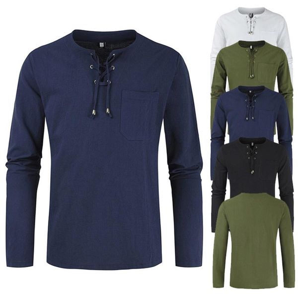men's t-shirts 2021 long sleeve linen male cotton summer basic shirts men viking lace up tshirt fille slim fit tee shirt solid#g, White;black
men's t-shirts 2021 long sleeve linen male cotton summer basic shirts men viking lace up tshirt fille slim fit tee shirt solid#g, White;black