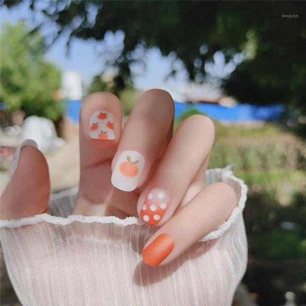 24pcs/box tangerine wave point wearable fake nail press on sweet small fresh waterproof showing hands white tips girl decor1, Red;gold
24pcs/box tangerine wave point wearable fake nail press on sweet small fresh waterproof showing hands white tips girl decor1, Red;gold