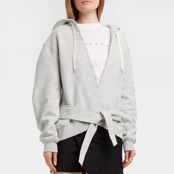 women minimalist hooded sweatshirt loose belted tracksuit hoodies high street 20211, Black
women minimalist hooded sweatshirt loose belted tracksuit hoodies high street 20211, Black