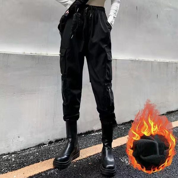 women winter pants thick warm skinny velvet fleece black cargo sweatpants zipper harajuku trousers mujer pantalones women's & capris, Black;white
women winter pants thick warm skinny velvet fleece black cargo sweatpants zipper harajuku trousers mujer pantalones women's & capris, Black;white