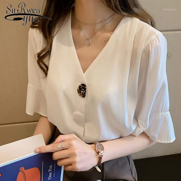 summer women's blouse 2021 flare short sleeve solid chiffon women shirts 3xl 4xl plus size 4916 50 blouses &, White
summer women's blouse 2021 flare short sleeve solid chiffon women shirts 3xl 4xl plus size 4916 50 blouses &, White