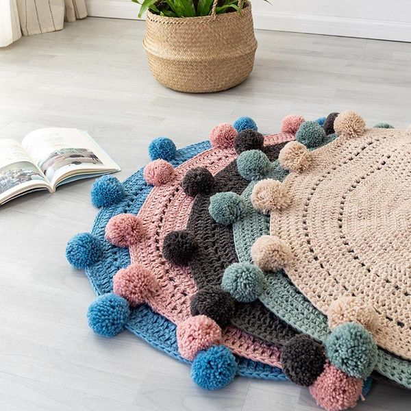 ball hand knitting round carpet living room floor rug for bedside bay window pad kids decoration play mat carpets
ball hand knitting round carpet living room floor rug for bedside bay window pad kids decoration play mat carpets