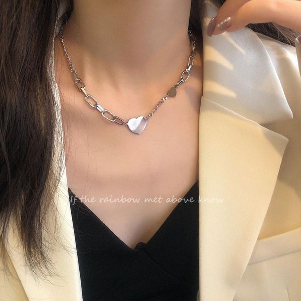 punk necklace heart pendant neck chains hip hop gothic choker cute korea stainless steel jewelry trend for women gift, Silver
punk necklace heart pendant neck chains hip hop gothic choker cute korea stainless steel jewelry trend for women gift, Silver