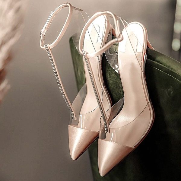 sandals 2021 summer style satin pointed toe rhinestone stiletto sandals pvc stitching banquet plus size women's shoes, Black
sandals 2021 summer style satin pointed toe rhinestone stiletto sandals pvc stitching banquet plus size women's shoes, Black