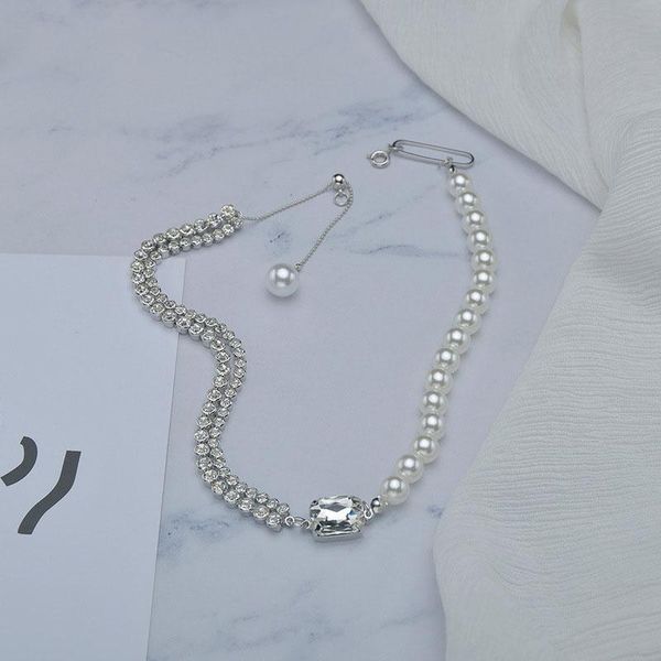 pendant necklaces allme luxury spark crystal rhinestone chokers for women ladies simulated pearls asymmetric beaded chains necklace, Silver
pendant necklaces allme luxury spark crystal rhinestone chokers for women ladies simulated pearls asymmetric beaded chains necklace, Silver