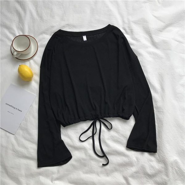women's t-shirt women long sleeve t shirt o-neck tees sun protection ice silk drawstring spring summer autumn soft girl female 933#, White
women's t-shirt women long sleeve t shirt o-neck tees sun protection ice silk drawstring spring summer autumn soft girl female 933#, White
