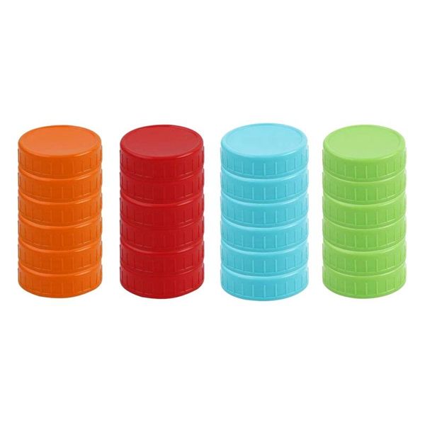 -24 pack assorted color plastic regular mouth mason jar lids anti-slip storage caps for canning ball jars kitchen & organization
-24 pack assorted color plastic regular mouth mason jar lids anti-slip storage caps for canning ball jars kitchen & organization