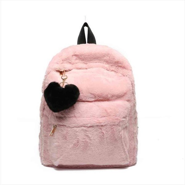 cute solid faux fur backpack heart pendant winter soft womens big plush pink black white rucksack mochila
cute solid faux fur backpack heart pendant winter soft womens big plush pink black white rucksack mochila