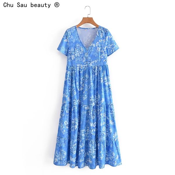 summer fashion vintage style floral print v-neck short-sleeve a-line blue mid-length female dress button 210508, Black;gray
summer fashion vintage style floral print v-neck short-sleeve a-line blue mid-length female dress button 210508, Black;gray