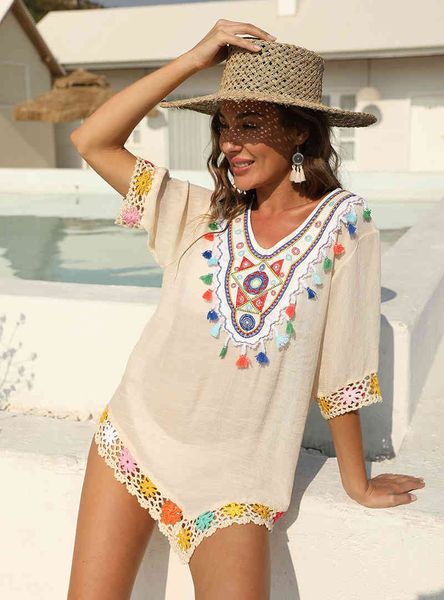 women's swimwear ethnic style embroidery vintage summer fringe handmade crochet boho pareo beach cover irregular 5zoq, White;black
women's swimwear ethnic style embroidery vintage summer fringe handmade crochet boho pareo beach cover irregular 5zoq, White;black