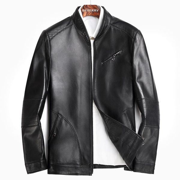 men's leather & faux genuine spring autumn real sheepskin coat for men streetwear baseball jacket chaqueta fsbaqs001 my1228, Black
men's leather & faux genuine spring autumn real sheepskin coat for men streetwear baseball jacket chaqueta fsbaqs001 my1228, Black