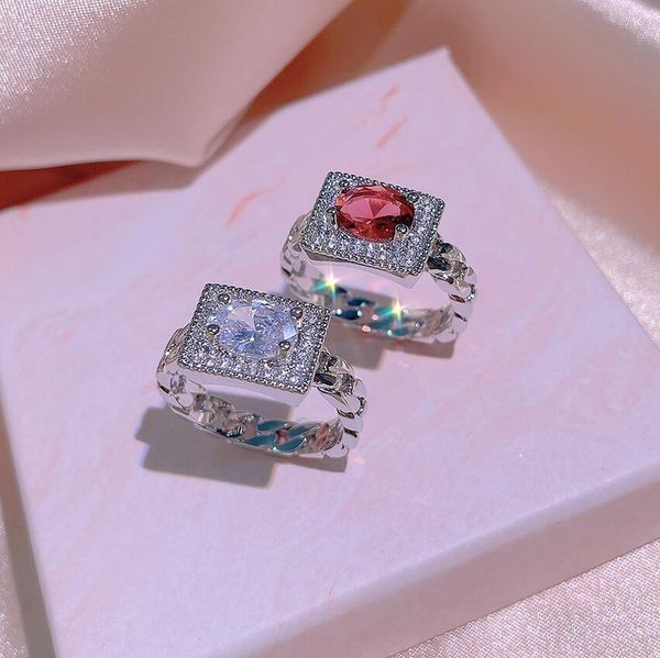 choucong ins wedding rings simple fashion jewelry 925 sterling silver oval cut ruby 5a zircon eternity cz diamond women engagement band ring, Slivery;golden
choucong ins wedding rings simple fashion jewelry 925 sterling silver oval cut ruby 5a zircon eternity cz diamond women engagement band ring, Slivery;golden
