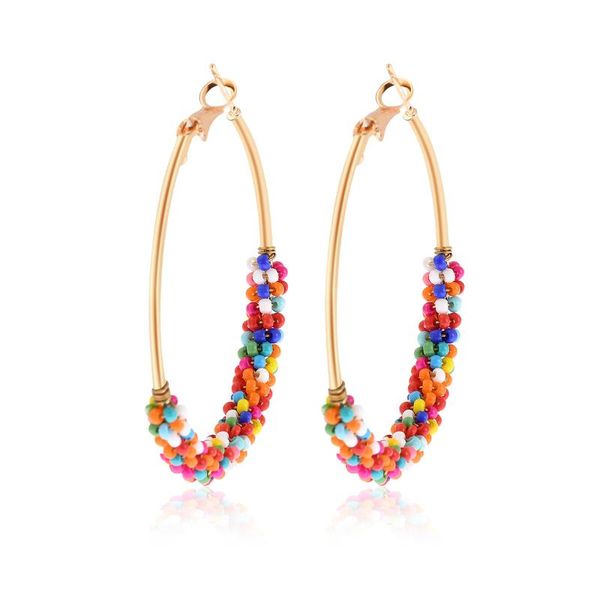 big style multicolor hoop earrings rice beaded 1 circle earring for women party jewelry accessories pair bohemian & huggie, Golden;silver
big style multicolor hoop earrings rice beaded 1 circle earring for women party jewelry accessories pair bohemian & huggie, Golden;silver