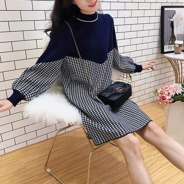 women's sweaters autumn and winter fashion hedging base sweater skirt women mid-length loose 2021 knitted dress plaid, White;black
women's sweaters autumn and winter fashion hedging base sweater skirt women mid-length loose 2021 knitted dress plaid, White;black