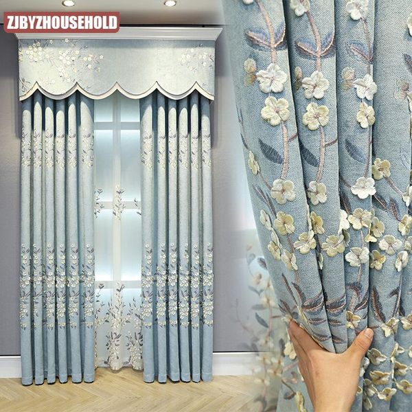 curtain & drapes embroidered fresh embossed shading gray-blue chenille finished product curtains for living dining room bedroom
curtain & drapes embroidered fresh embossed shading gray-blue chenille finished product curtains for living dining room bedroom