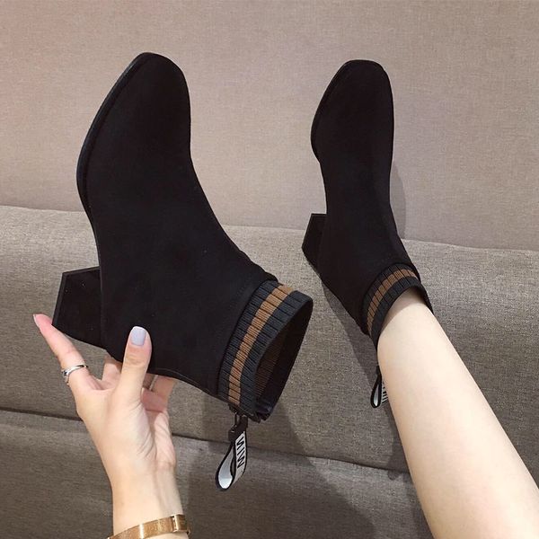 boots heel boots, metal needle, women, elastic fabric, stilettos, thin beak, ankle shoes, women's m96u, Black
boots heel boots, metal needle, women, elastic fabric, stilettos, thin beak, ankle shoes, women's m96u, Black