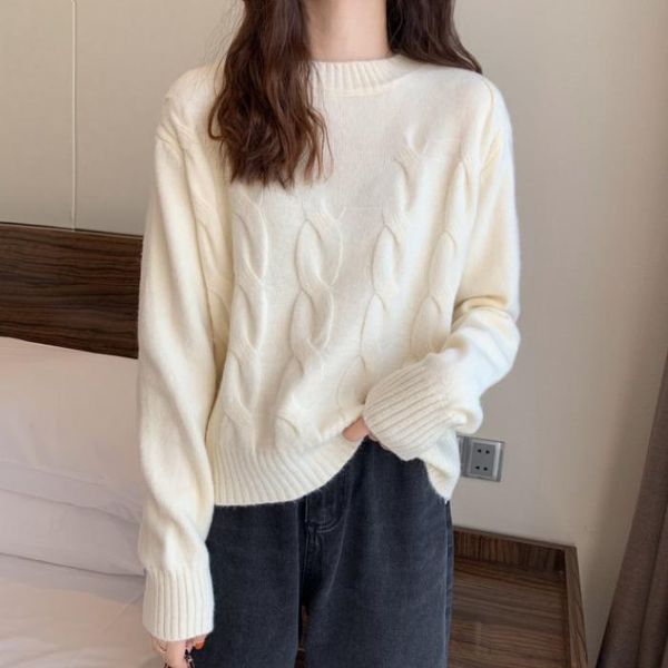 women's sweaters korean version of loose-fitting sweater women autumn and winter collar head long-sleeved knitwear girl, White;black
women's sweaters korean version of loose-fitting sweater women autumn and winter collar head long-sleeved knitwear girl, White;black
