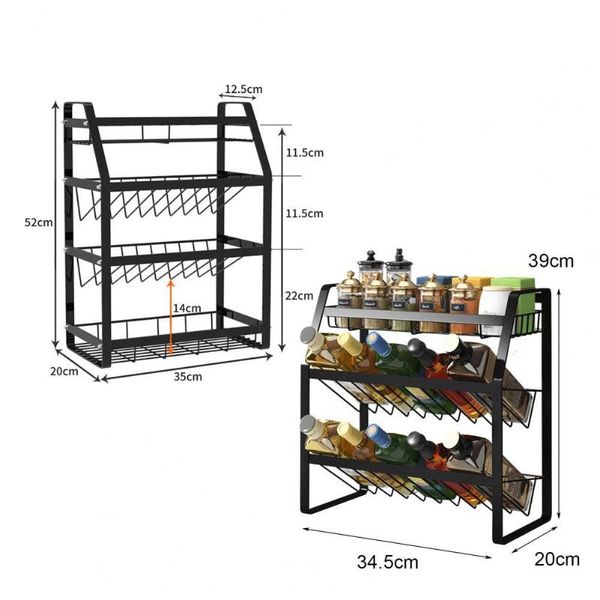 hooks & rails seasoning bracket punch-leak-proof stainless steel wall-mounted spice jar storage rack kitchen floor three-layer condimen
hooks & rails seasoning bracket punch-leak-proof stainless steel wall-mounted spice jar storage rack kitchen floor three-layer condimen