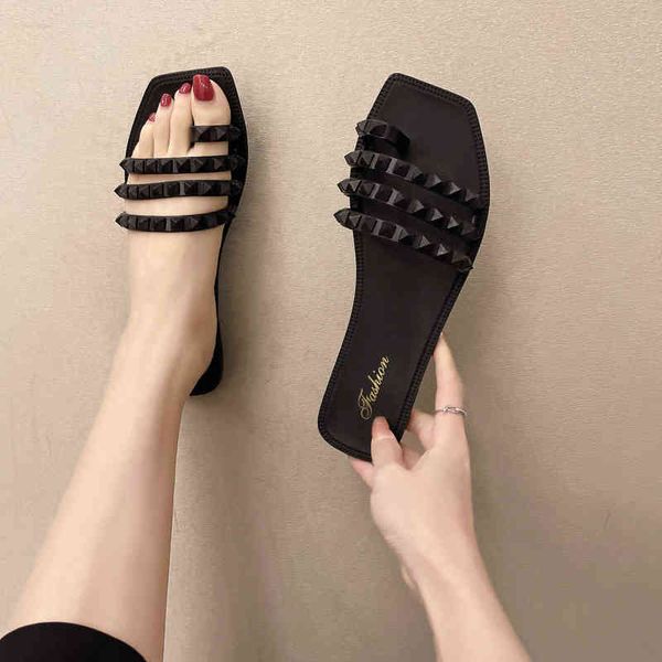 ladies fashion summer open toe square toe flat slippers beach shoes women elegant sandals shoes for women 2022 sandals summer y220214, Black
ladies fashion summer open toe square toe flat slippers beach shoes women elegant sandals shoes for women 2022 sandals summer y220214, Black