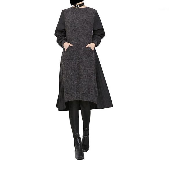 casual dresses 2021 winter temperament knitting women dress large size high-quality splicing hedging womens korean version nhb40, Black;gray
casual dresses 2021 winter temperament knitting women dress large size high-quality splicing hedging womens korean version nhb40, Black;gray