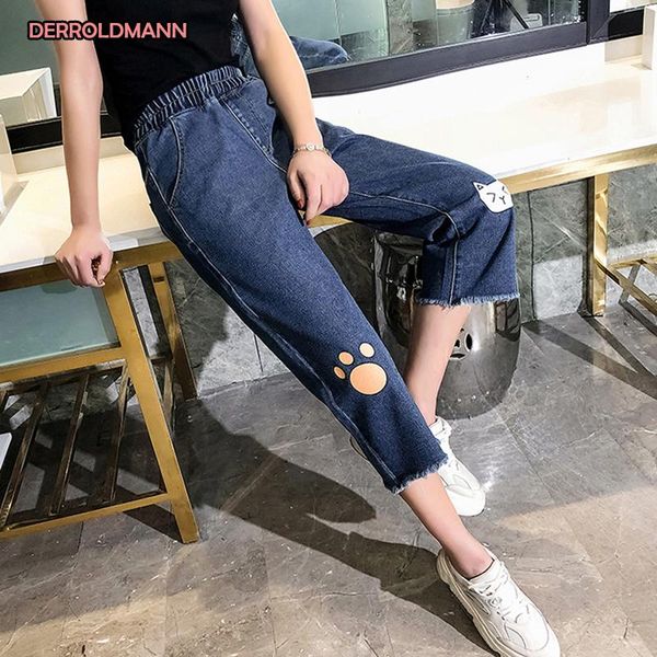 womens jeans straight pants hairy cuffs korean loose denim pictures stretch waistline with zipper woman women's, Blue
womens jeans straight pants hairy cuffs korean loose denim pictures stretch waistline with zipper woman women's, Blue